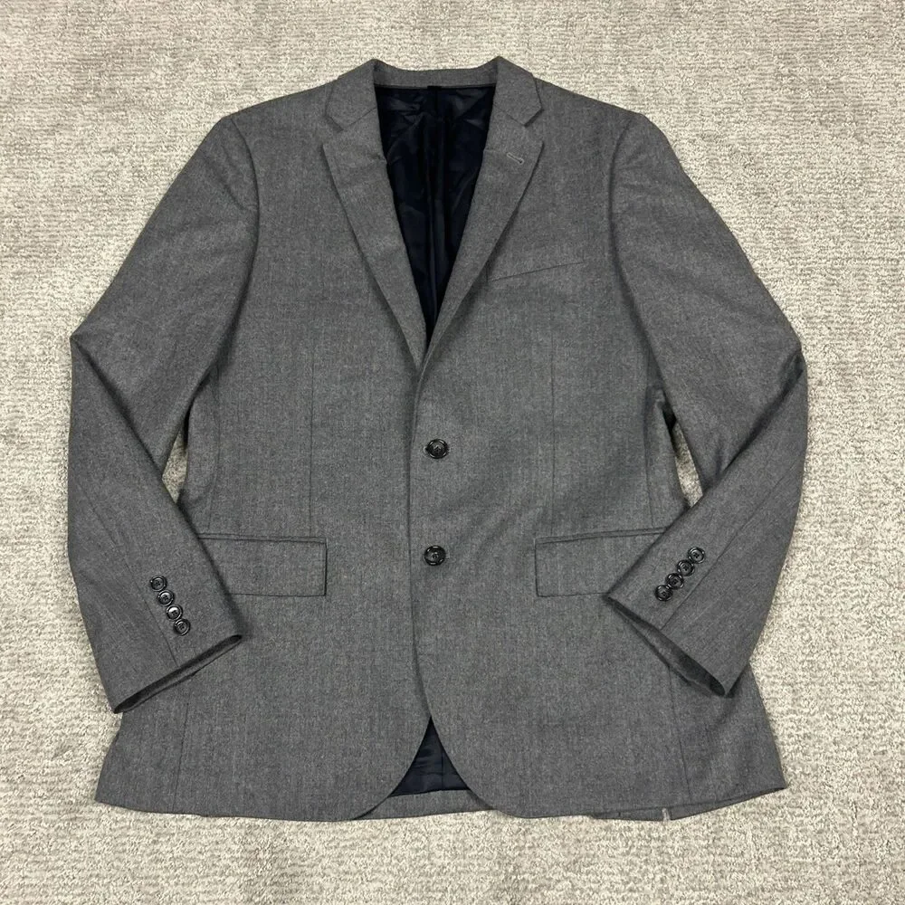 J Crew Jacket Mens 40R Gray Wool Ludlow Vitale Barberis Canonico Sport Coat